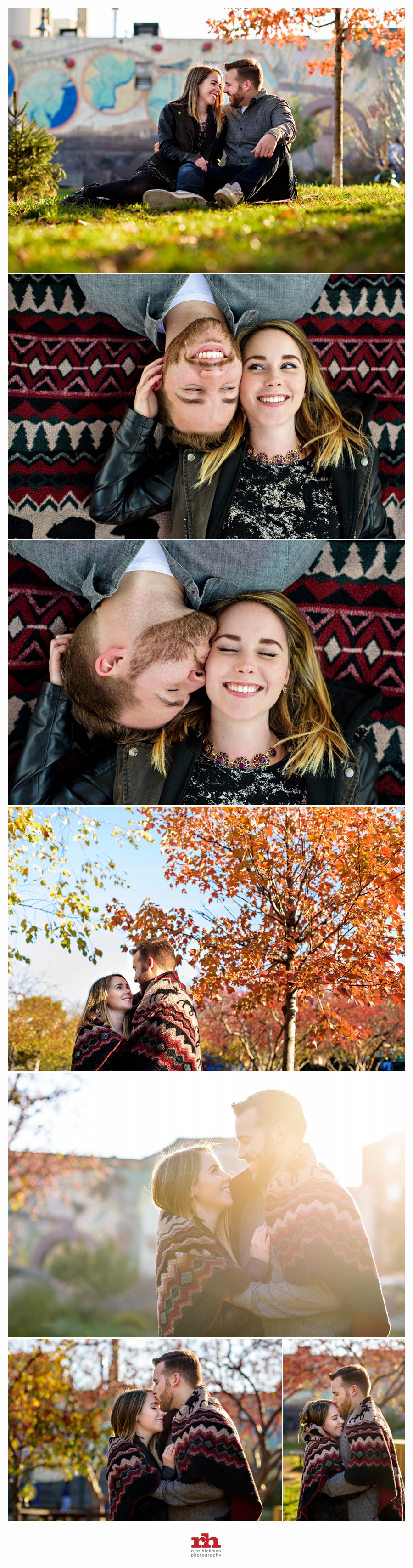A couple enjoy a kiss in their Philadelphia Engagement Session.